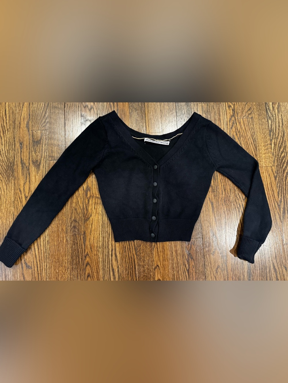 Alexander Wang Women's Cropped Black Cardigan Size M